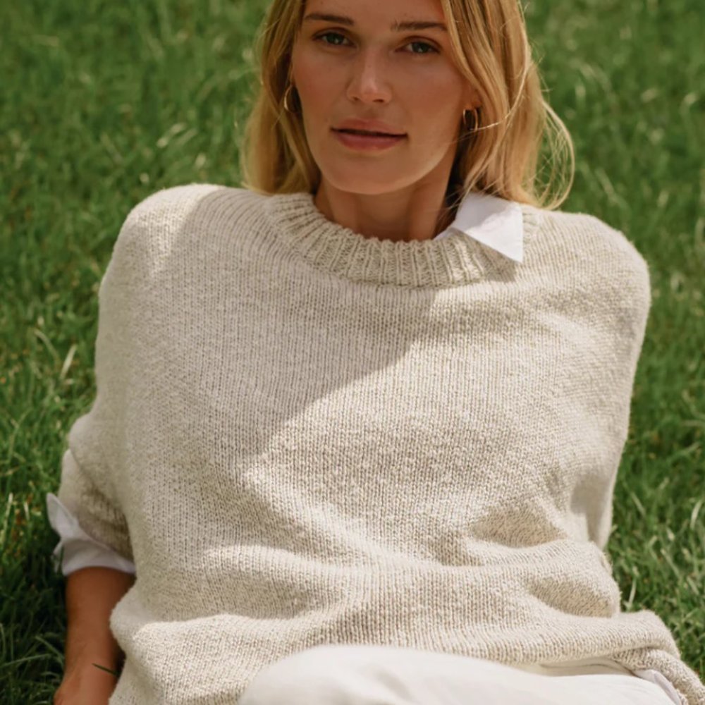 Jenni Kayne Cream Crew Neck Sweater
